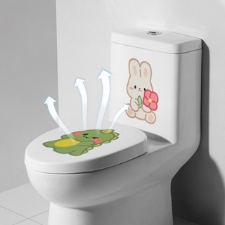 Nhãn dán khử mùi nhà vệ sinh hoạt hình | Máy khử mùi có thể tái sử dụng cho phòng tắm, trang trí nỉ dính với thiết kế khủng long / thỏ / gấu trúc