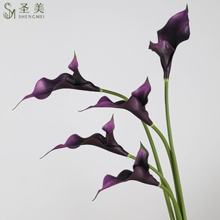 Cành hoa Calylili cánh đôi từ cao su mềm cao 60 cm