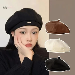 Julyhot Màu Trơn Nữ Mũ Nồi Thời Trang Hàn Quốc Retro Hình Bát Giác Mũ Nữ Thanh Lịch Nghệ Sĩ Họa Sĩ Mũ Newsboy Beanie Bonnet Massivedeals