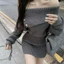 Đầm váy len cách điệu trễ vai thiết kế dáng ngắn ôm body thời trang hottrend sang chảnh XIMIMI SP230