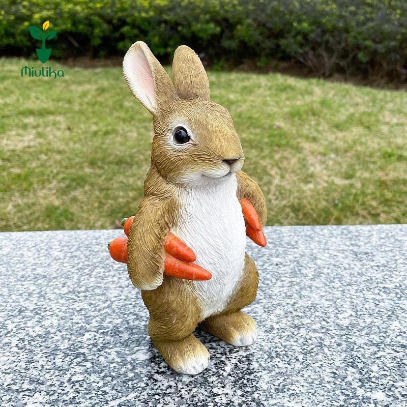 Miulika Hare Vườn Tượng Thỏ Đứng Điêu Khắc Tân Gia Quà Tặng Sân Trang Trí
