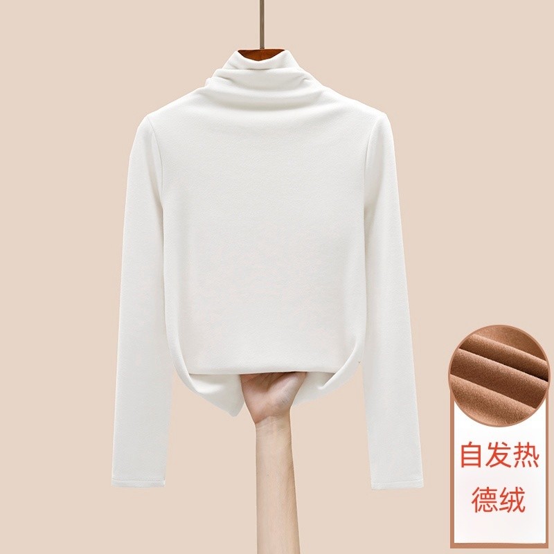 Áo giữ ấm áo mặc trong nhung Đức hai mặt cổ cao cho nữ áo thun dài tay mẫu mới thu đông năm 2024 cho nữ áo cổ cọc mặc trong và ngoài