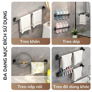 Giá treo dép, giá treo khăn nhà tắm dán tường tiện lợi nhôm phun sơn tĩnh điện , Không cần đục lỗ, kích cỡ đa dạng SUNND