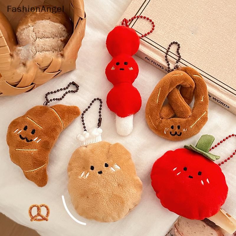 FashionAngel 1 Mặt Dây Chuyền Croissant Bánh Mì Búp Bê Nhồi Bông Móc Khóa Dễ Thương Cà Chua Sang Trọng Thực Phẩm Móc Khóa Cho Túi Trang Trí Chìa Khóa Ô Tô Phụ Kiện VN