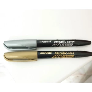 Bút dạ viết lên mọi chất liệu nhũ vàng bạc Acculiner Monami Mettalic Marker