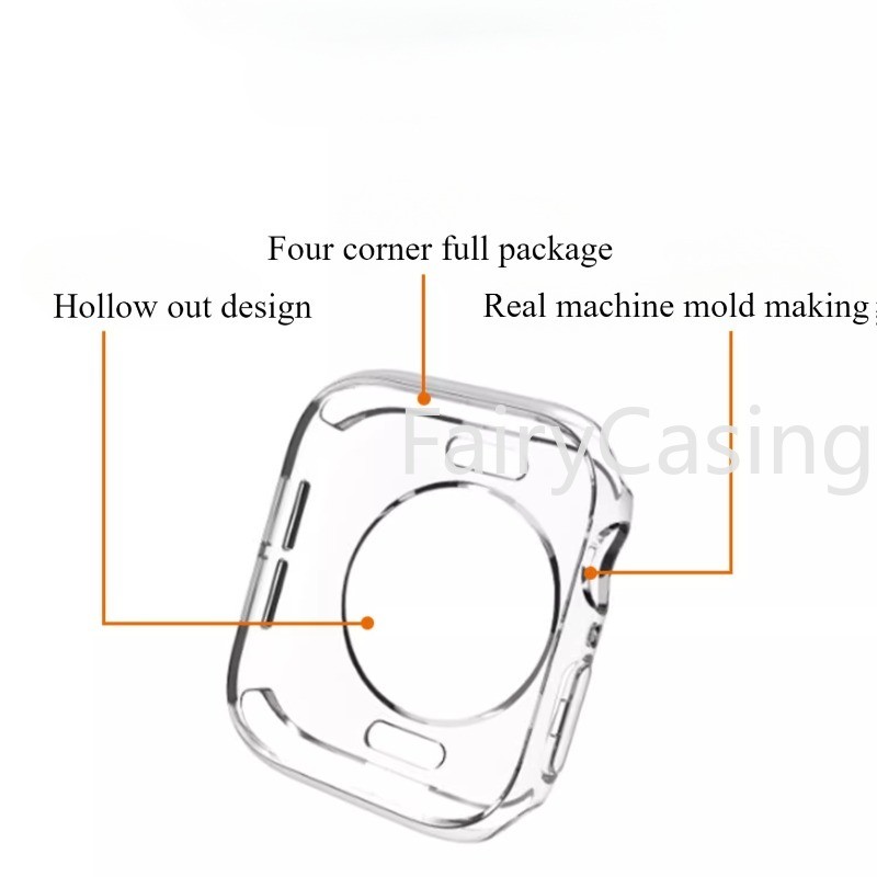 Ốp lưng silicon mềm trong suốt S11 S11 cho Apple Watch 46mm 42mm Series 10 9 8 7 6 SE 5 4 3 Bảo vệ cản trước cho iwatch Ultra 2 49mm 45mm 41mm 44mm 38 40mm