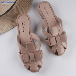 Bluelover Mùa Hè Phong Cách Mới Nữ Nửa Dép Phong Cách Mới Bên Ngoài Mặc Rỗng Dép Đế Bằng Giày Nữ Thời Trang Dép Mới