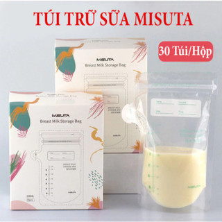Túi trữ sữa Misuta 150ml, 200ml, hộp 30 túi có vòi rót - Túi zip đựng sữa mẹ cao cấp chính hãng