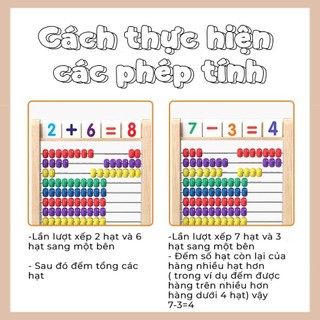 Bảng Tính Toán Học Bằng Gỗ 100 Hạt,Bộ Đồ Chơi Giáo Dục Giúp Bé Phát Triển Tư Duy GO91