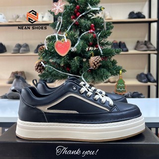 Giày nam NA3290 3 màu cổ lửng da Microfiber, cao 4cm đế cao su đúc, đi êm không đau chân. Shoes Đế Bằng