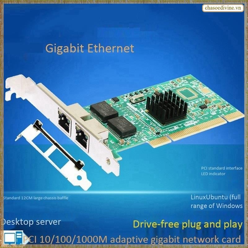 [K O G X] Card mạng PCI ST7250 Card mạng Gigabit cổng kép I82546 Chip Máy chủ để bàn Hỗ trợ Wake Up LAN