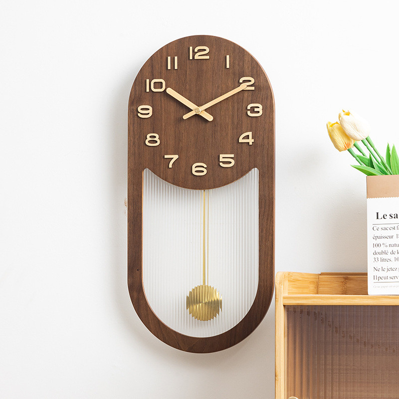 Đồng hồ treo tường, Đồng hồ treo tường kỹ thuật số xoay bằng gỗ, chạy bằng pin im lặng, Phòng khách, Phòng ngủ, Đồ trang trí phòng học