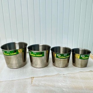 Bộ 5 ly Inox TRƠN cao cấp làm đá, bánh flan, bánh nướng