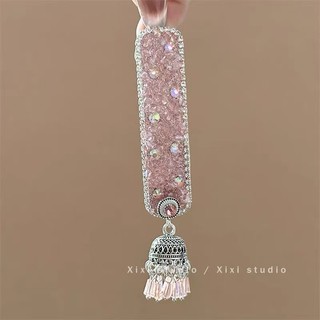 MAUROPOLI [Sẵn Sàng] Phong Cách Mới Công Nghiệp Nặng Pha Lê Flash Kim Cương Chuông Tua Rua Kẹp Tóc bb Kẹp Phong Cách Dân Tộc Nổ Kẹp Retro Kẹp Bên Mũ Đội Đầu Nữ
