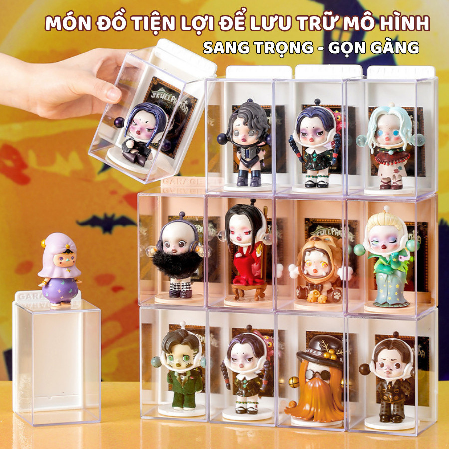 Hộp Đựng Mô Hình, Hộp Trưng Bày Mô Hình Chất Liệu Mica Trong Suốt, Có Khe Cắm Card Cao Cấp  - FE123