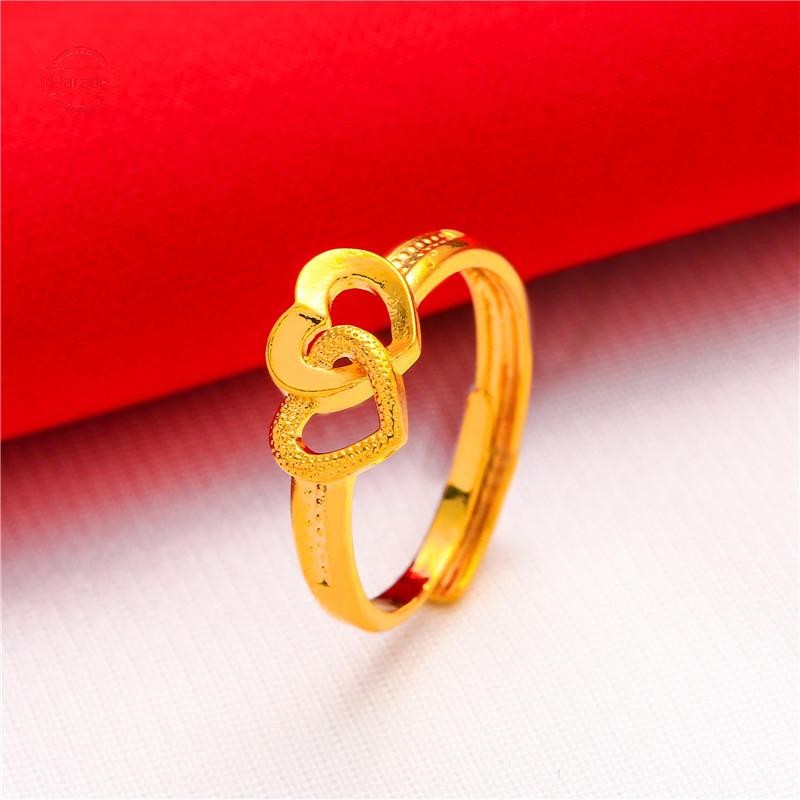Nhẫn may mắn mạ vàng diễu hành Mở vòng chuyển thời trang đơn giản có thể điều chỉnh dành cho nữ Phụ kiện ngón tay phù hợp VN