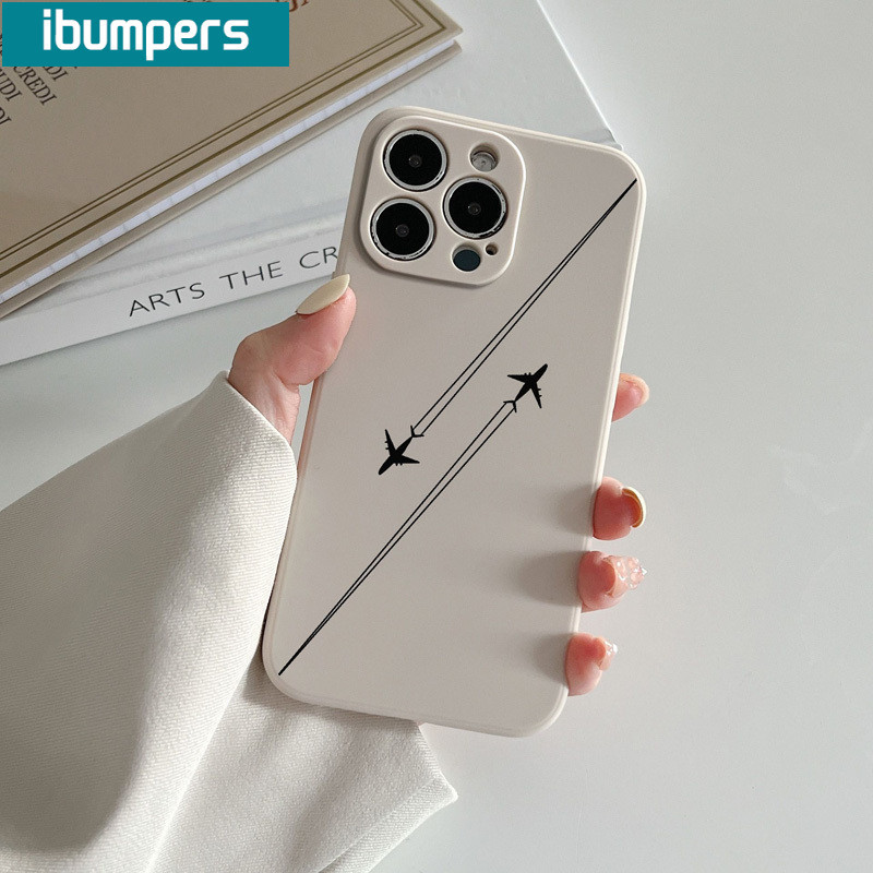 ibumpers Ốp Lưng IPhone Thời Trang Đơn Giản Họa Tiết Máy Bay Cho IPhone 16 15 14 12 13 11 Pro Max IP 7 8 Plus X XS XR Ốp Điện Thoại Silicon Mềm Chống Sốc Mỏng