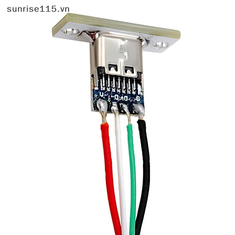 Srvn Type-C Jack 4 P Dây hàn Nữ DIY Kết nối thẳng cho cổng sạc điện thoại di động Ổ cắm sạc.