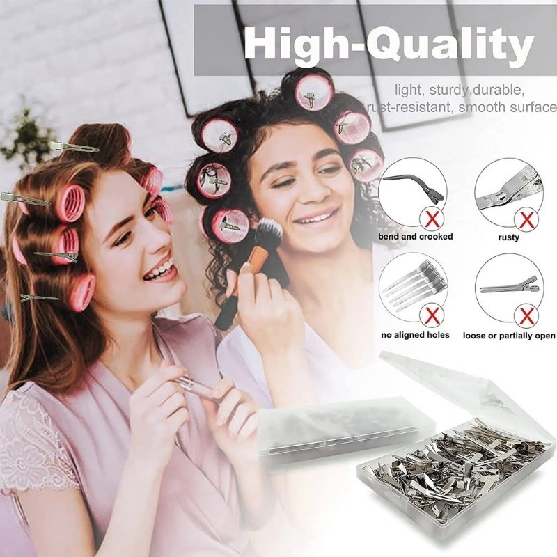 10 / 20 / 30 Chiếc Kẹp Tóc Hóa Đơn Vịt Bạc / Kẹp Uốn Cá Sấu Kim Loại Cho Nữ Tạo Kiểu Tóc