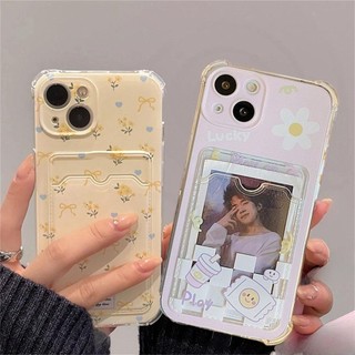 Túi đựng thẻ hoa cúc Vỏ điện thoại cho Samsung Galaxy S24 Ultra S22 S23 Plus S21 Ultra S23 S20 FE M54 M53 M33 5G Vỏ silicon trong suốt mềm Bảo vệ toàn diện