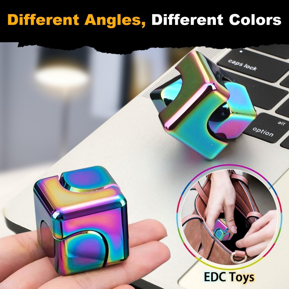 Đồ chơi Spinner Fidget DilabNBA Infinity Cube, Thích hợp cho trẻ em và người lớn, Đồ chơi tập trung cảm giác khối Fidget bằng kim loại, Thích hợp cho nam và nữ từ 3-12 tuổi, Mũ vây giảm căng thẳng Đông