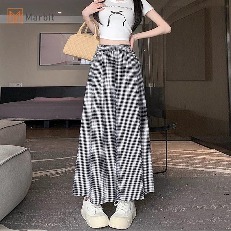Marbit Thời Trang Thường Ngày Cao Cấp Kẻ Sọc Nhỏ Rời Chân Rộng Quần Nữ Mới