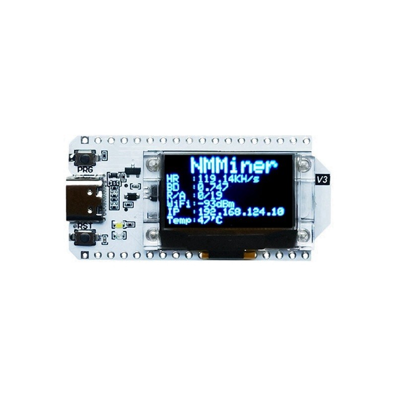 Nerdminer 119KH / S Tỷ lệ băm 0,96 Inch Màn hình OLED Bitcoin Solo Miner Nerd Miner BTC Lottery Miner