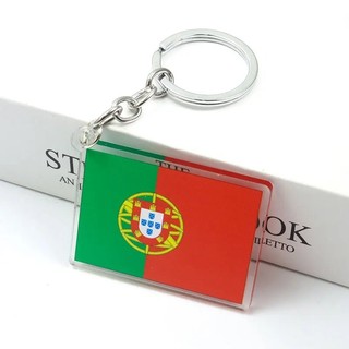 Móc khóa cờ thế giới Brazil Ý Pháp Tây Ban Nha Nga phụ kiện túi xách balo móc khoá bằng chất liệu arcrylic trong suốt