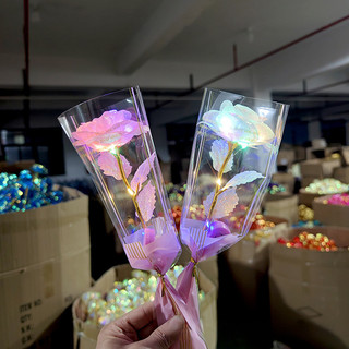 Đèn hoa hồng vĩnh cửu LED lá hoa Quà tặng ngày lễ tình nhân Trang trí tiệc cưới Hoa hồng nhân tạo Ánh sáng