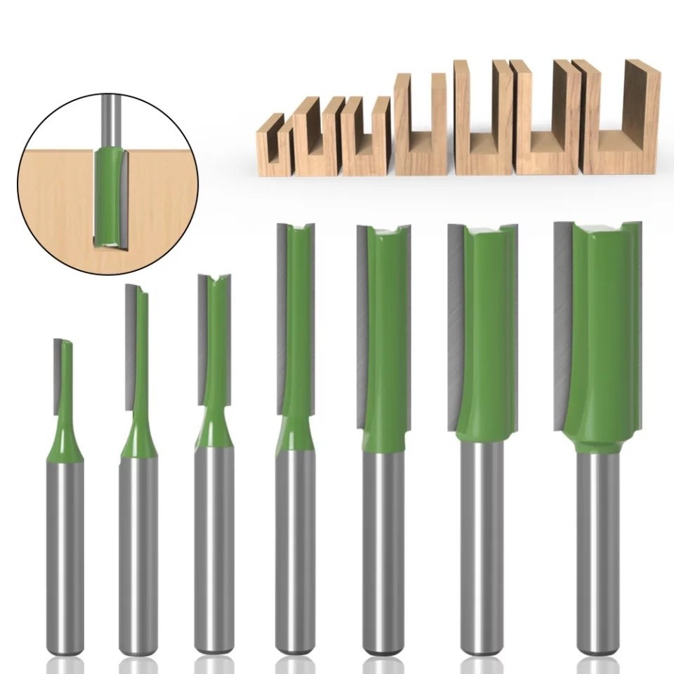 Mũi phay gỗ tạo rãnh vuông 1/4 và 6mm, kích cỡ đa dạng FE123