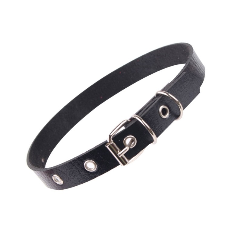 COO Bông Tai Kẹp Xương Đòn Dây Chuyền Punk Rock Phong Cách Da PU Vòng Cổ Choker Có Thể Điều Chỉnh Cho Các Bữa Tiệc Và Lễ Hội