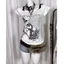 Milyfashion Skull Print Retro Áo thun ngắn tay một vai Niche Ren hẹp Shou