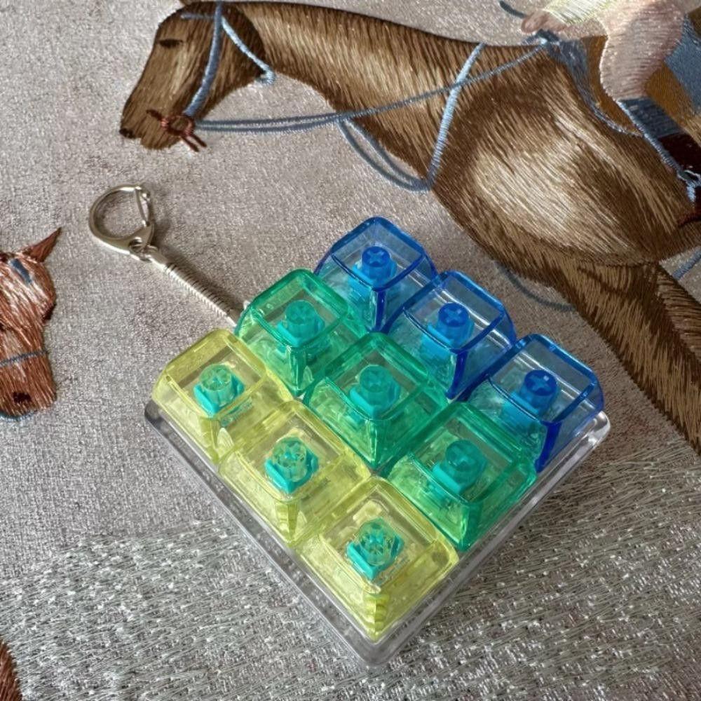 Mũ bàn phím ngón tay YMIFI, Keycap DIY Bàn phím Fidget Móc khóa, Thư giãn 9 phím Vượt qua thời gian Giảm căng thẳng Clicker Đồ chơi dành cho người lớn