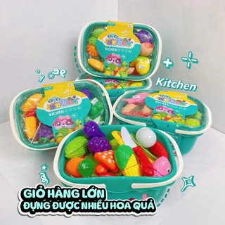Đồ Chơi Cắt Hoa Quả Và Rau Củ 30 Món, Set Cắt Trái Cây Bằng Nhựa ABS An Toàn Cho Bé