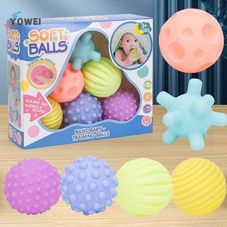 YOWEI 6 Cái Đồ Chơi Cho Bé Quả Bóng Cảm Giác Cho Trẻ Em Họa Tiết Tay Chạm Massage Mềm Mại Trẻ Sơ Sinh Lục Lạc Cảm Giác Đồ Chơi Tắm Giáo Dục VN