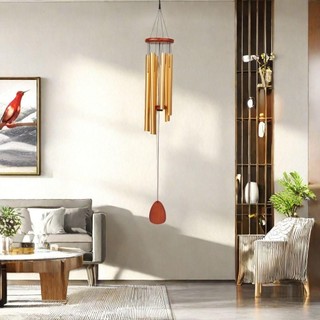 THEHOMECO Nhôm Chuông Gió, 6 Thanh Nhôm Kim Loại Ống Windchime, Mặt Dây Chuyền Zen Khí Quyển Chuông Gió Lớn Vườn