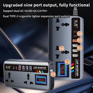 [BBNZDD] Bộ chuyển đổi nguồn biến tần ô tô Bộ chuyển đổi 12V / 24V sang DC220V 200W Ổ cắm sạc đa năng QC3.0 USB PD Type-C Biến tần ô tô BVAH