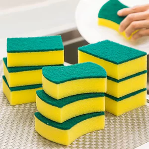 3 / 1 Cái Hai Mặt Làm Sạch Spongs Hộ Gia Đình Cọ Rửa Miếng Lót Nhà Bếp Lau Rửa Chén Xốp Vải Món Ăn Khăn Lau Phụ Kiện