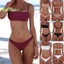 Bộ Bikini gợi cảm mới chắc chắn Bộ đồ bơi nữ Bộ đồ bơi thời trang Đồ bơi hai mảnh Bộ đồ tắm nữ Biquini XL [MỚI]