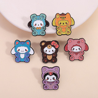 Hoạt Hình Dễ Thương Sanrio Men Trâm Sáng Tạo Búp Bê Pin Màu Hoạt Hình Nhân Vật Huy Hiệu Ba Lô Quần Áo Phụ Kiện Quà Tặng Cho Bạn Bè