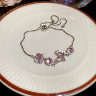 Vòng tay bướm hồng Zircon, tươi tắn ngọt ngào, vòng tay thiết kế thích hợp, nhẹ nhàng sang trọng, cao cấp, thời trang và đa năng phụ kiện dành cho nữ