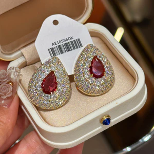 Đẹp Phong Cách Mới Thả Zircon Bông Tai Tính Khí Thời Trang Sang Trọng
