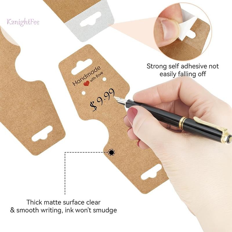 K2nightFee 100 Cái / lốc Vòng Cổ Thẻ Mặt Dây Chuyền DIY Handmade Gấp Cho Kẹp Tóc Vòng Tay Trưng Bày Trang Sức Giấy Tự Dính Thẻ VN