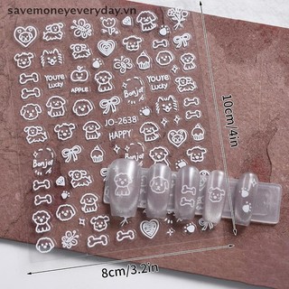 [savemoneyeveryday] Phim Hoạt Hình Mèo Đen Móng Tay Miếng Dán Graffiti Tranh Mèo Con Dễ Thương Đen Trắng Thiết Kế Đề Can Trang Trí Móng Tay Nghệ Thuật [vn]