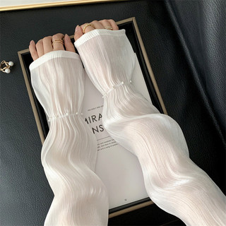 Mùa Hè Ngọc Trai Chống Nắng Tay Áo Lớn Phong Cách Hàn Quốc Băng Lụa Tay Áo Ngoài Trời Chống Tia UV Băng Tay Dễ Thương Ngọt Ngào Phong Cách