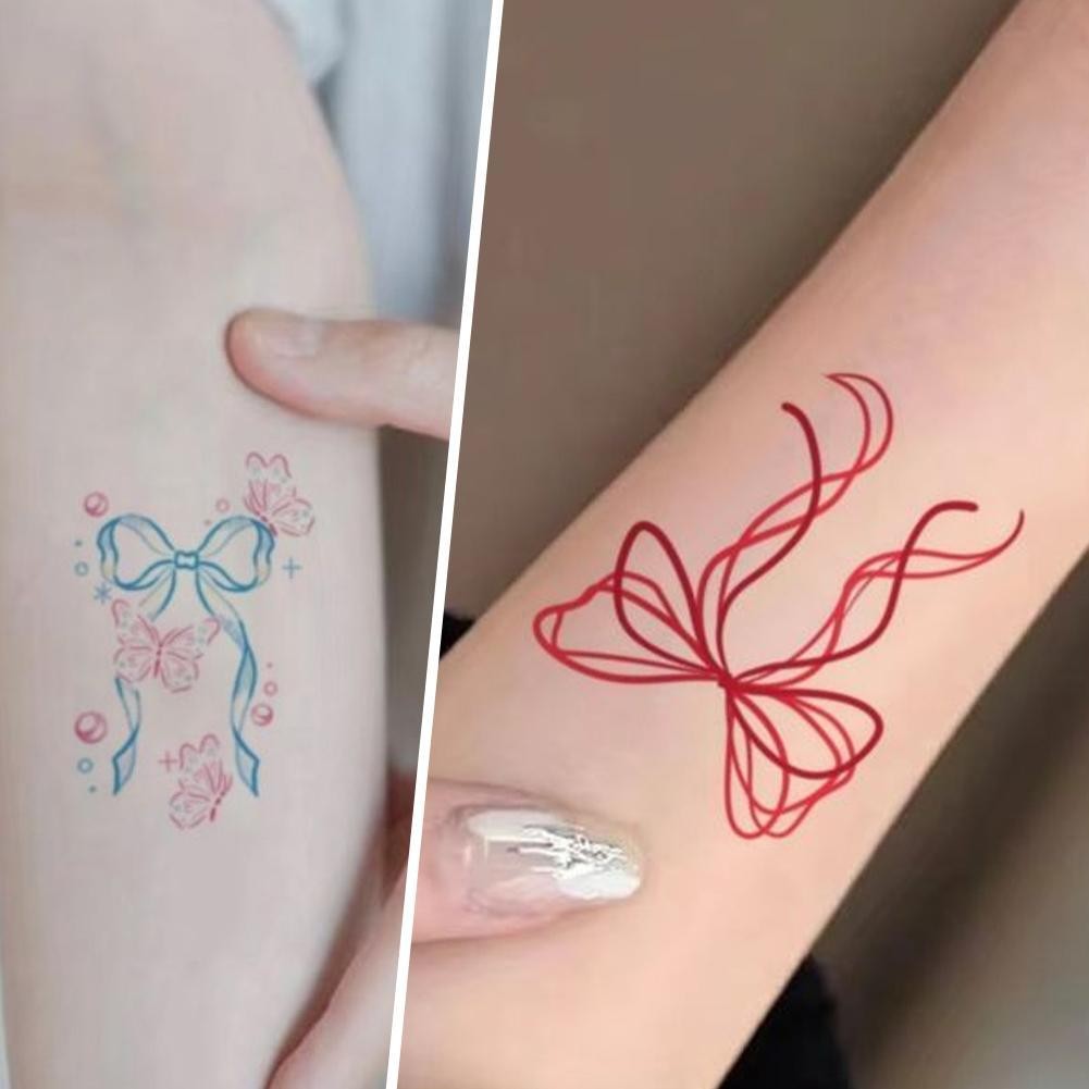Ngọn Lửa Đỏ Họa Tiết Bướm Hình Xăm Gợi Cảm Cánh Tay Cô Gái Lâu Dài Chống Thấm Nước Hình Xăm Hình Xăm Z7j4