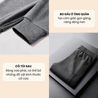 Quần Nỉ Jogger Nam Unisex Basic, Quần Nỉ Nam Mùa Đông Dày Dặn Cạp Chun Bo Gấu K05