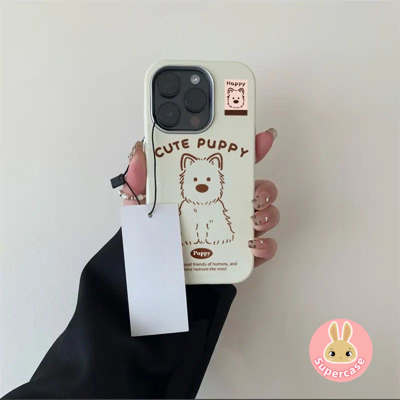 Ốp Điện Thoại Chó Con Dễ Thương Cho Infinix Hot 70 60 Pro Plus 60i 50 Smart 20 10 Note 60 50X 50S 50 Pro Plus 5G 4G Phim Hoạt Hình Mềm Đơn Giản Chống Sốc Tây Nguyên Da PU