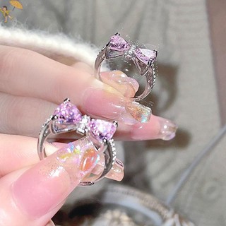 [GOU] Nhẫn Công Chúa Đáng Yêu Màu Hồng Có Thể Điều Chỉnh Nơ Nhẫn Ngọt Ins Phong Cách Nhẫn Trang Sức Dành Cho Nữ Tiệc Sinh Nhật Phụ Kiện Quà Tặng VN