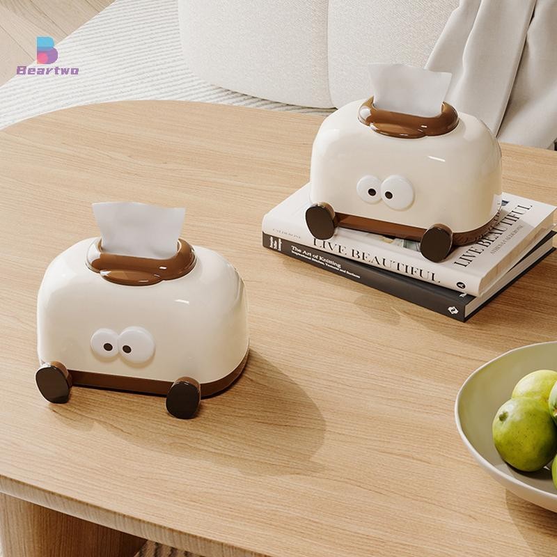 < Beartwo > Hộp đựng khăn giấy hoạt hình bằng nhựa Trang trí Hộp đựng khăn ăn dung tích lớn có hộp đựng khăn giấy mùa xuân Trang trí phòng khách đẹp